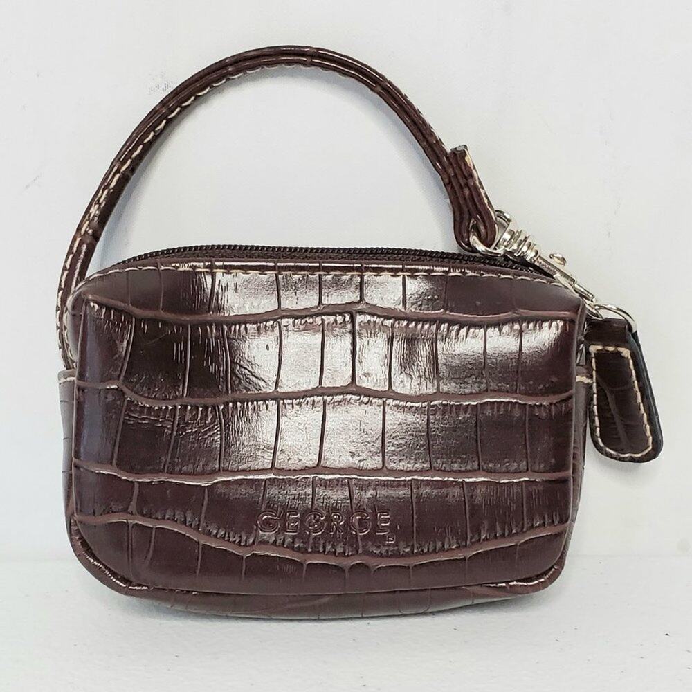 George Croc Embossed Faux Leather Zip Coin Pouch Wallet - Picture 9 of 9